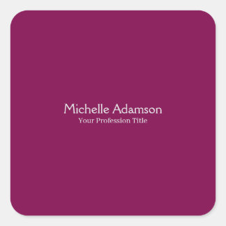 Wine Colour Professional Plain Modern Square Sticker