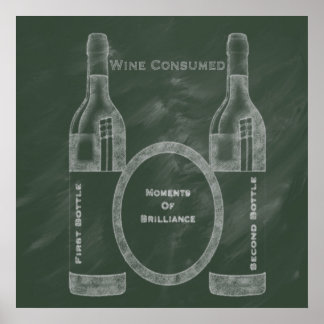 Wine Consumed Pub Chalk Collection by M.A Poster