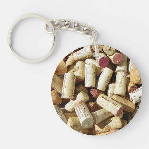 Wine Cork Circle Double-Sided Keychain! Keychain