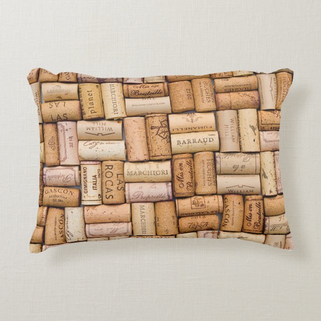 Wine Cork Decorative Pillow (Front)