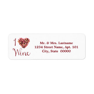 Wine Cork Heart Address Labels