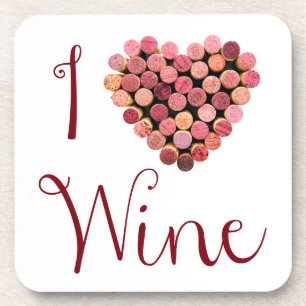 Wine Cork Heart Coasters