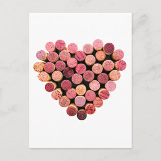 Wine Cork Heart Postcard