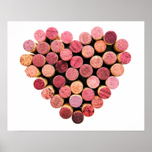 Wine Cork Heart Poster
