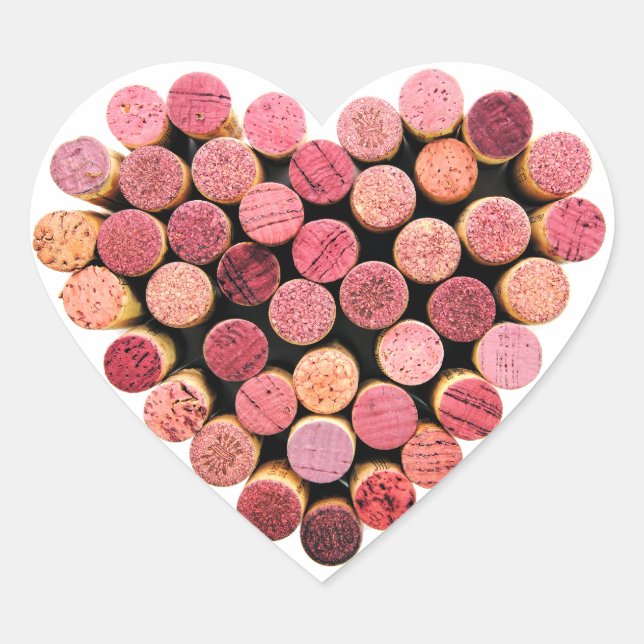 Wine Cork Heart Stickers (Front)