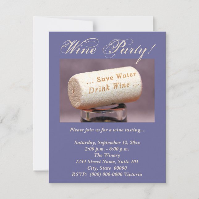 Wine Cork Invitations (Front)