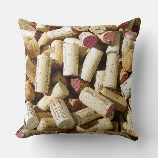 Wine Cork Pillow! Throw Pillow (Front)