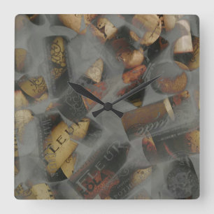 wine Cork Square Wall Clock