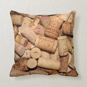 Wine Cork Throw Pillow