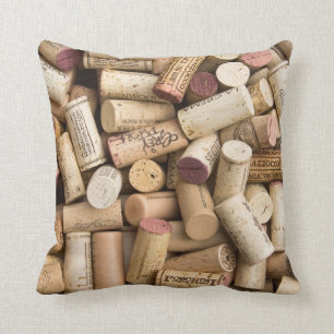 Wine Cork Throw Pillow