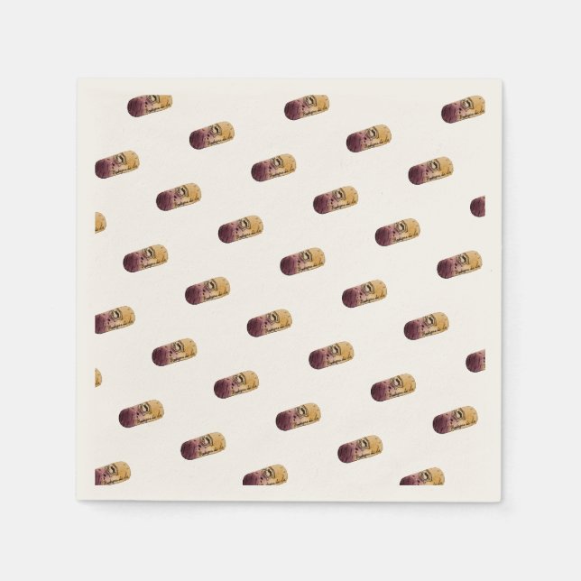 Wine-cork watercolor napkin (Front)