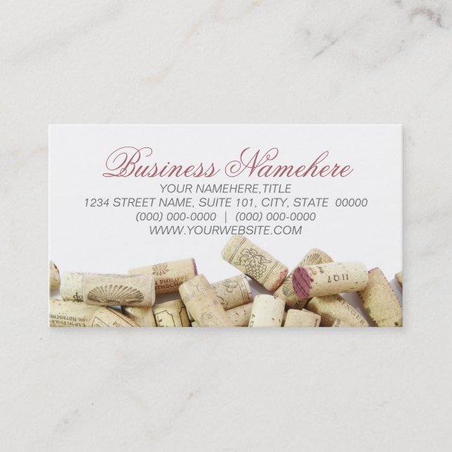 Wine Corks Business Cards (Front)