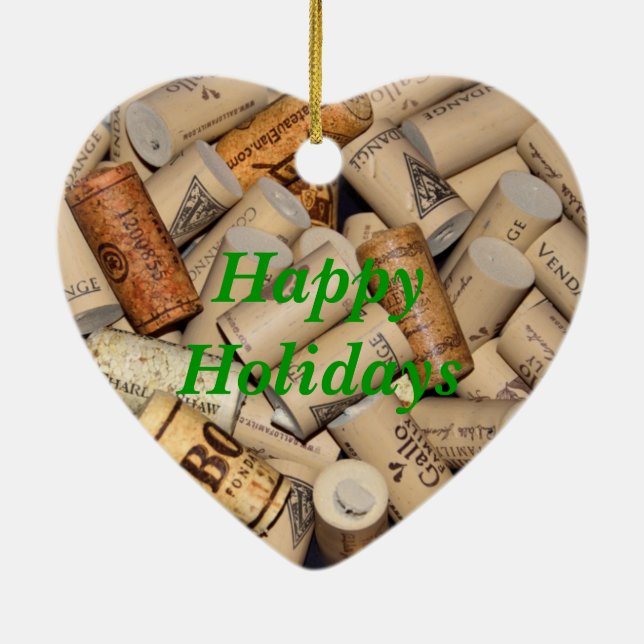 Wine Corks Ceramic Ornament (Back)