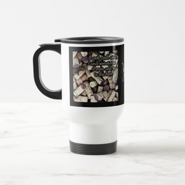 Wine Corks Custom Monogram Quote mugs (Left)