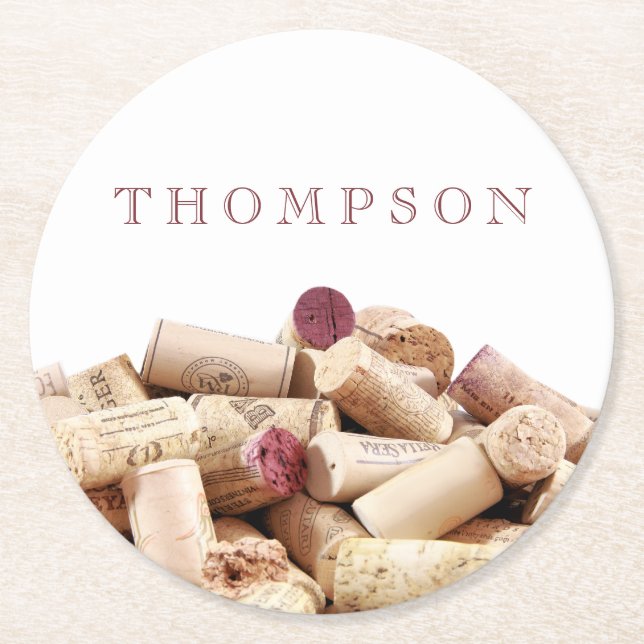 Wine Corks Custom Paper Coasters (Front)