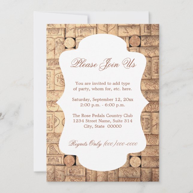 Wine Corks Invitations (Front)