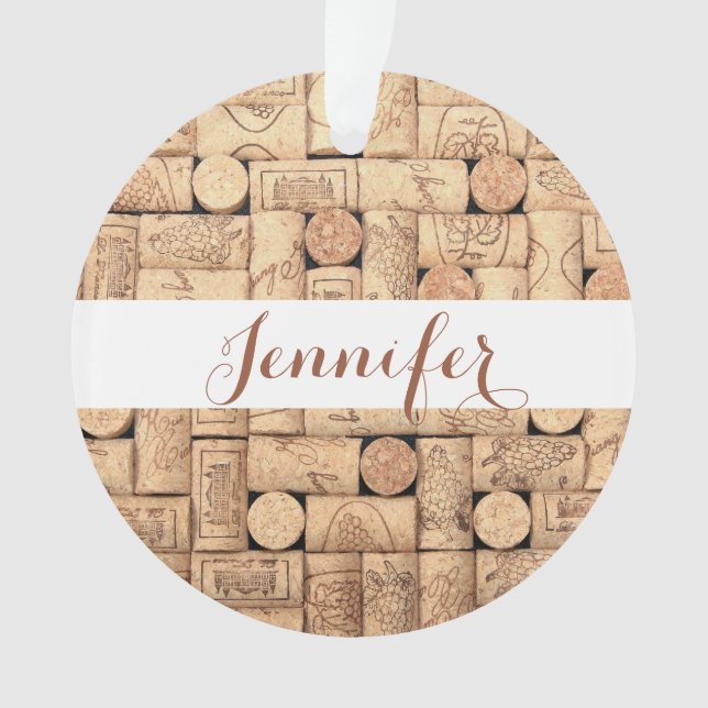 Wine Corks Personalized Ornament (Front)