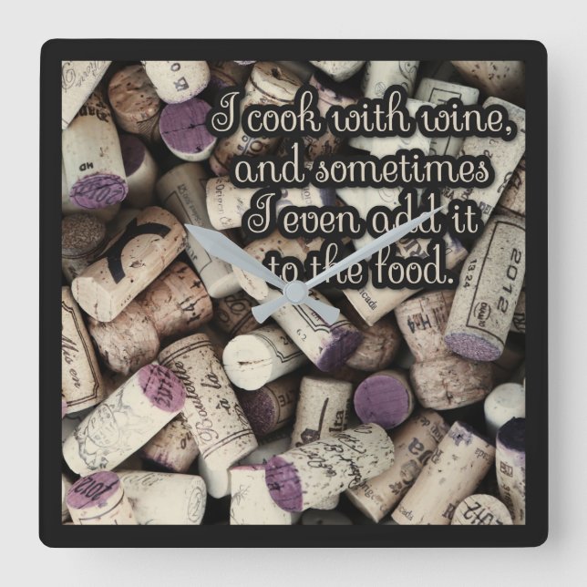 Wine Corks Quote wall clock (Front)