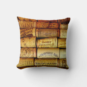 Wine Corks Throw Pillow