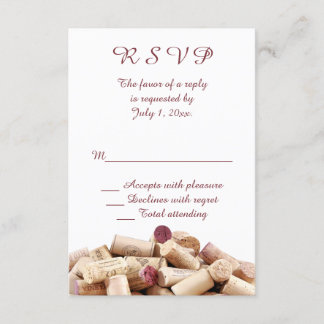 Wine Corks Wedding RSVP Card