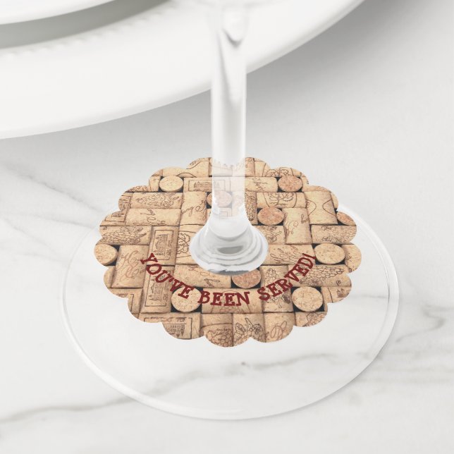 Wine Corks Wine Glass Tag (Close Up)