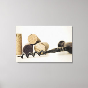 Wine corks with corkscrew canvas print