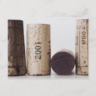 Wine corks with dates postcard