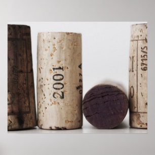 Wine corks with dates poster