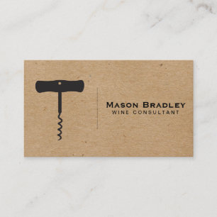 Wine Corkscrew (natural) Business Card