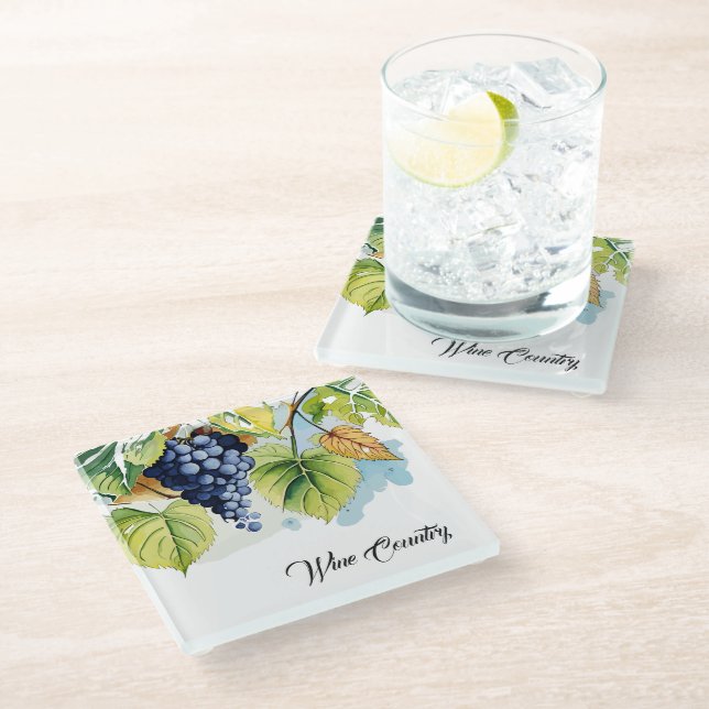 Wine Country Glass Coaster (Angled)