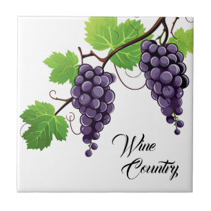 Wine Country Grapes Print Tile