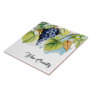 Wine Country Grapes Print Tile