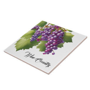 Wine Country Grapes Print Tile