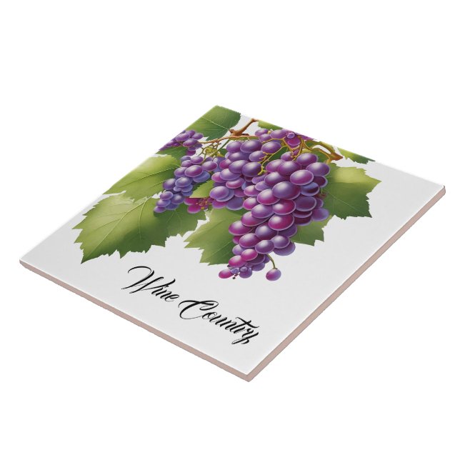 Wine Country Grapes Print Tile (Side)