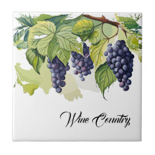 Wine Country Grapes Print Tile