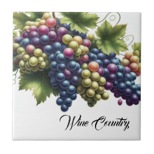 Wine Country Grapes Print Tile