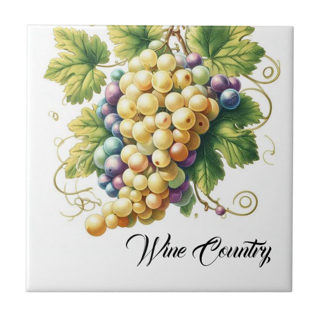 Wine Country Grapes Print Tile (Front)