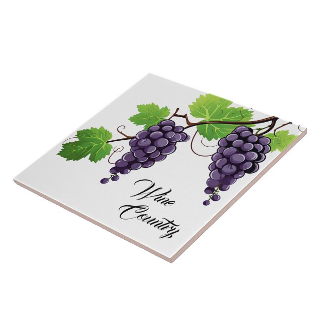 Wine Country Grapes Print Tile (Side)