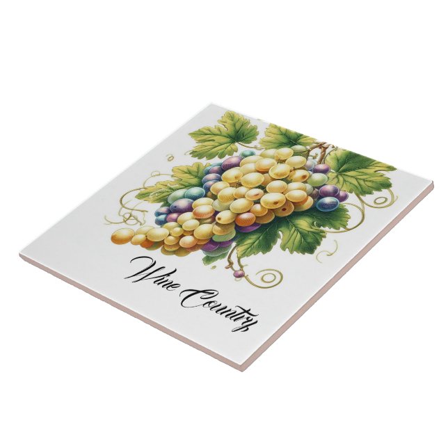 Wine Country Grapes Print Tile (Side)
