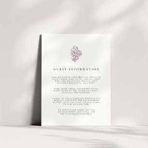 Wine Country   Guest Information Enclosure Card