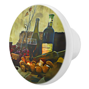 Wine Country Kitchen Décor Ceramic Knob