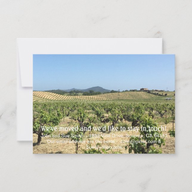 Wine Country Moving Announcement Card (Front)