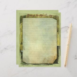 Wine Country Stationary 8.5''x11'' Paper Sheet