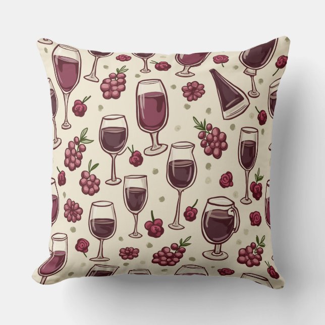 wine day pillow cushion (Front)