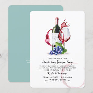 Wine & Dinner Occassion Anniversary Invitation