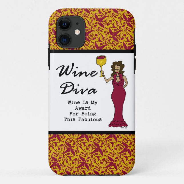 Wine Diva "Wine Is My Award For Being Fabulous" Case-Mate iPhone Case (Back)