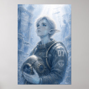 Wine / Diver / Ocean Poster