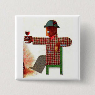 wine drinker AKA oenophile 2 Inch Square Button