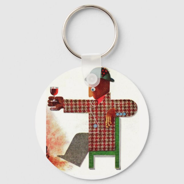wine drinker AKA oenophile Keychain (Front)