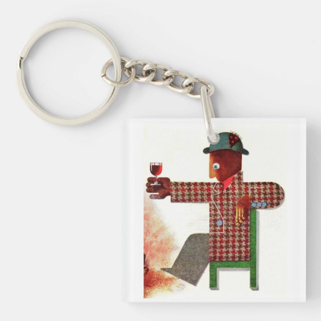 wine drinker AKA oenophile Keychain (Front)